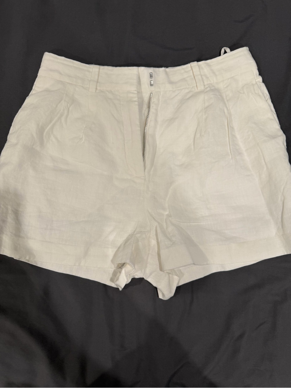Bardot White Linen Blend High-Rise Shorts